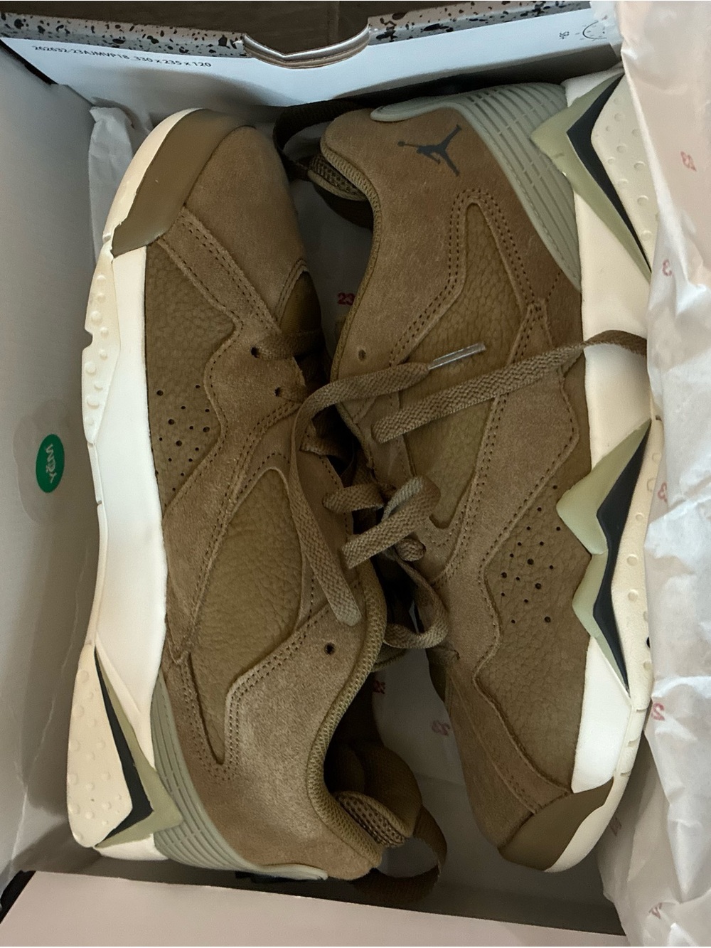 Jordan Men’s Low-Top Sneaker in Brown Suede and White
